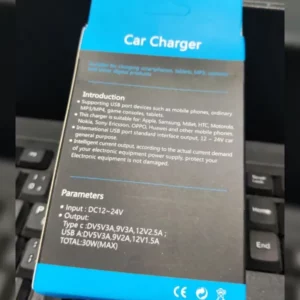 شارژر فندکی 30 وات تایپ سی + USB